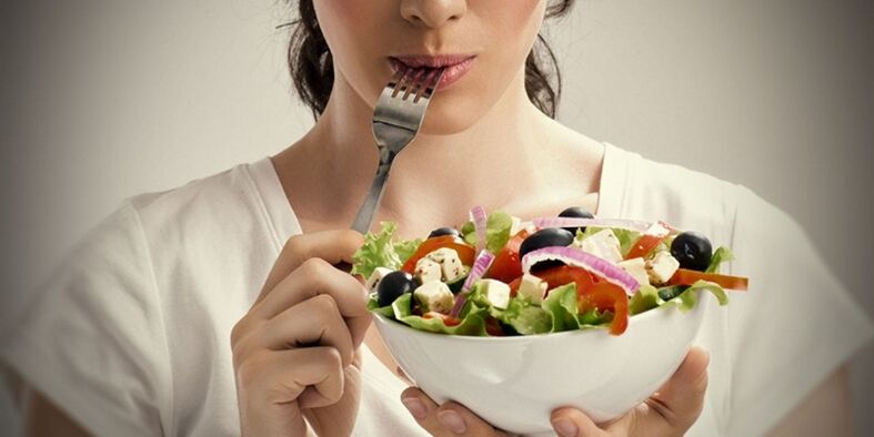 The girl eats well to avoid problems with excess weight. 